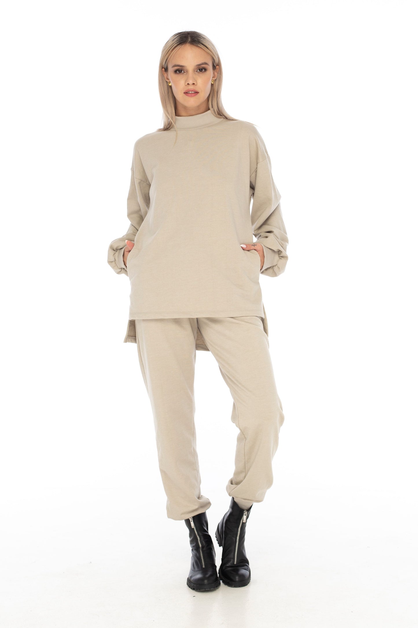 Loungewear Long Pocket Sweater Camel - Skemo