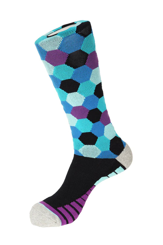 Honeycomb Athletic Socks Purple Grey - Unsimply Stitched