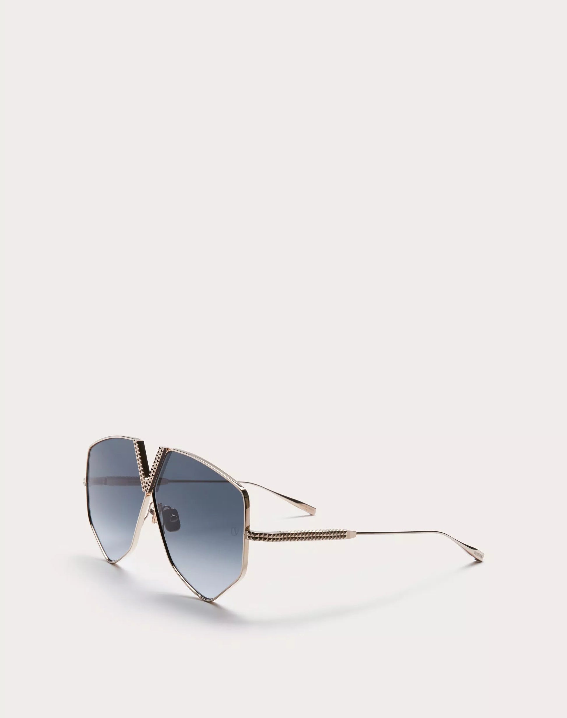 V - Hexagon Oversized Titanium Aviator Frame Gradient Grey - Valentino