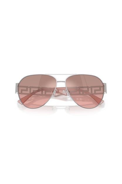 Greca Pilot Sunglasses Silver/Pink - Versace