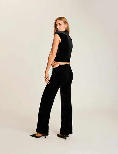 Velvet Wide Leg Pant Black - Commando