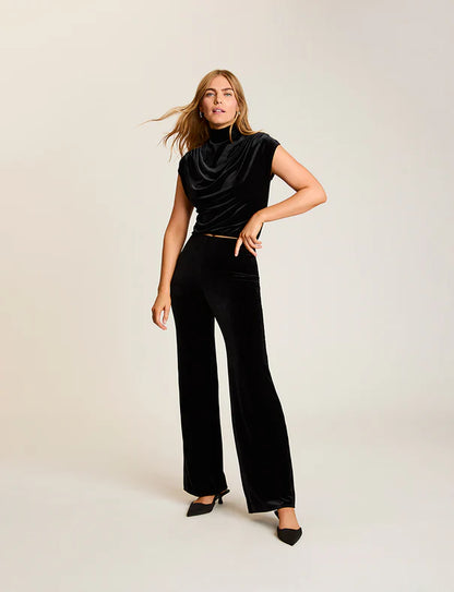 Velvet Wide Leg Pant Black - Commando