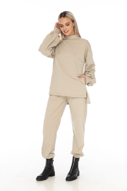 Loungewear Long Pocket Sweater Camel - Skemo