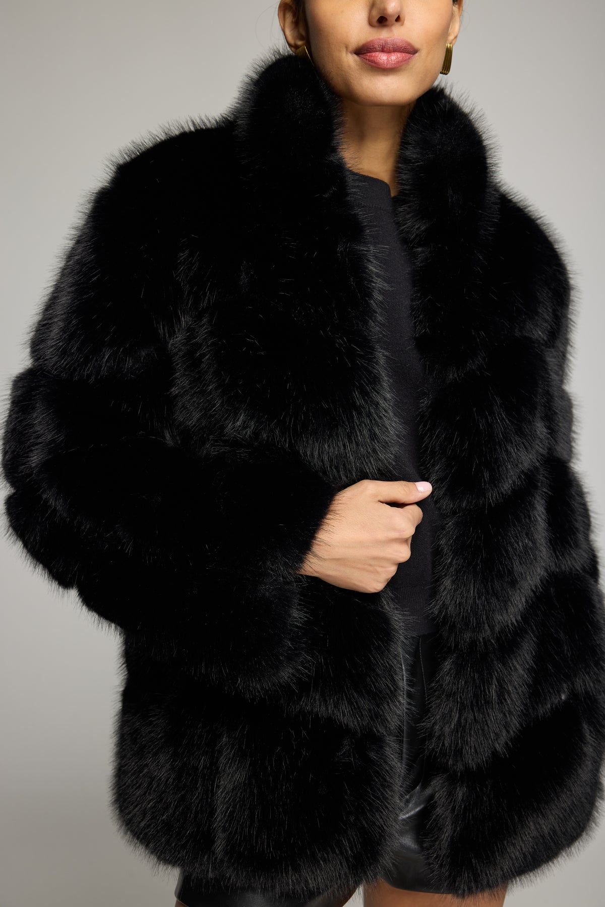Louisa Faux Fur Jacket Black - Generation Love