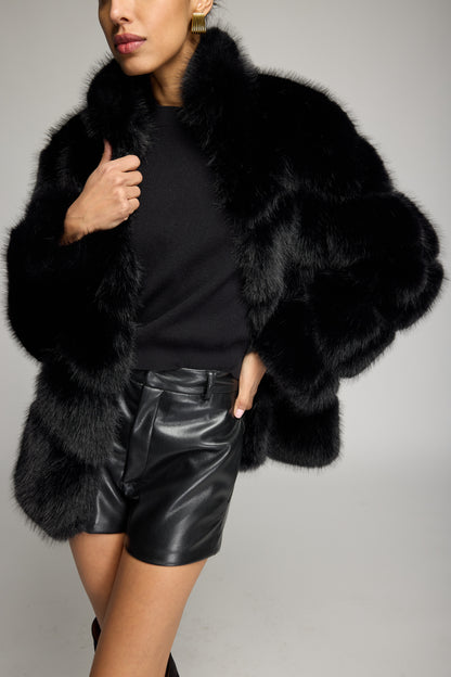 Louisa Faux Fur Jacket Black - Generation Love