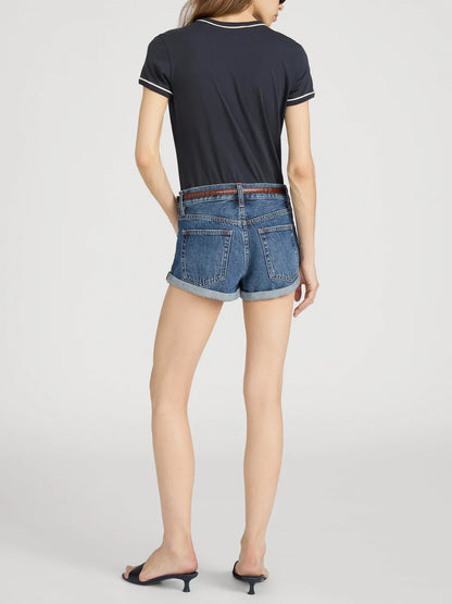 Ringer Baby Tee Navy Multi - Frame