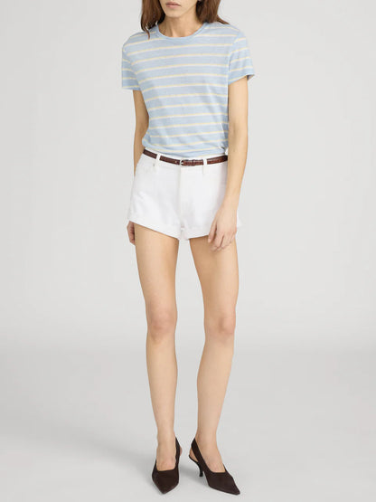 Linen Baby Tee Chambray Blue Multi - Frame