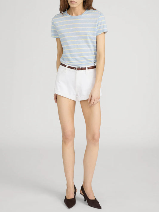 Linen Baby Tee Chambray Blue Multi - Frame