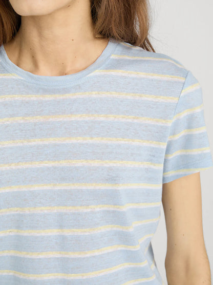 Linen Baby Tee Chambray Blue Multi - Frame
