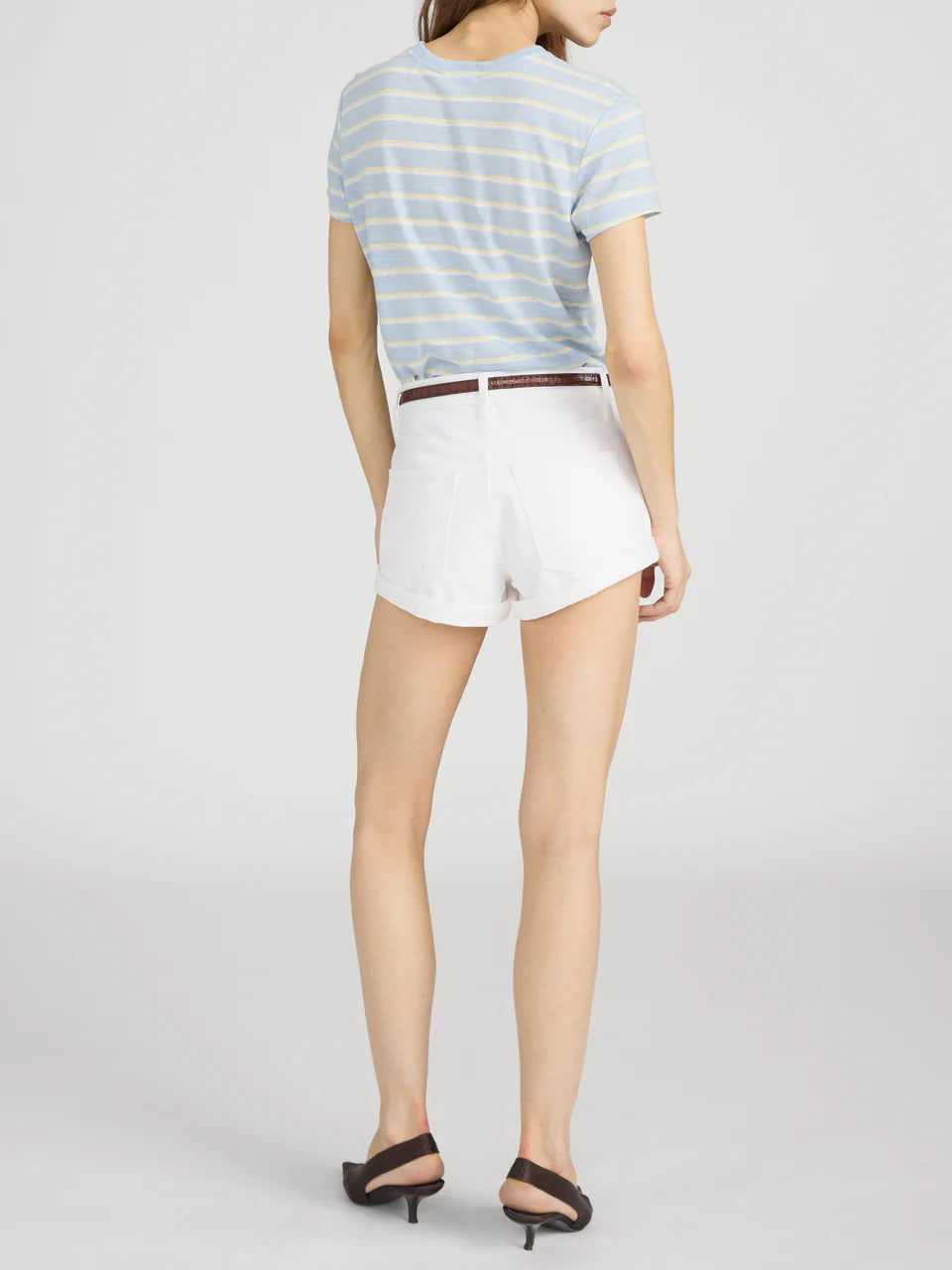 Linen Baby Tee Chambray Blue Multi - Frame