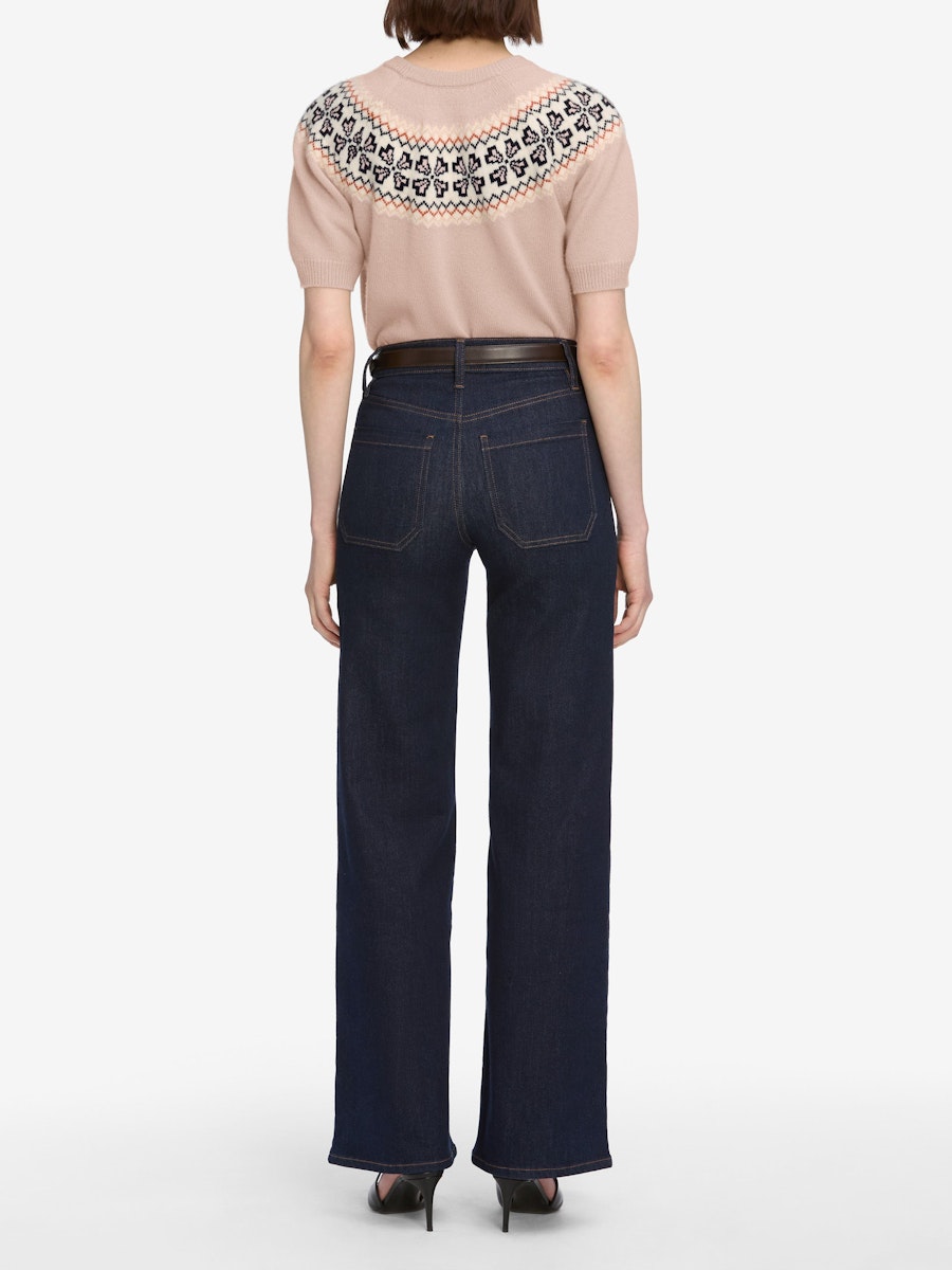 Cashmere Fairisle Crew Sweater Pink Sand - Frame