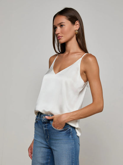 Gabriella Silk Camisole Ivory Charmeuse - L'AGENCE