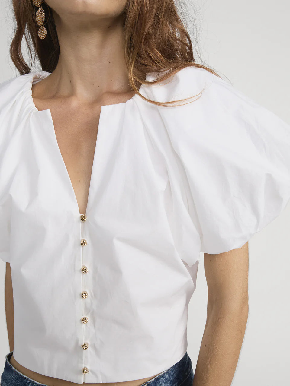 Dramatic Sleeve Blouse White - Frame