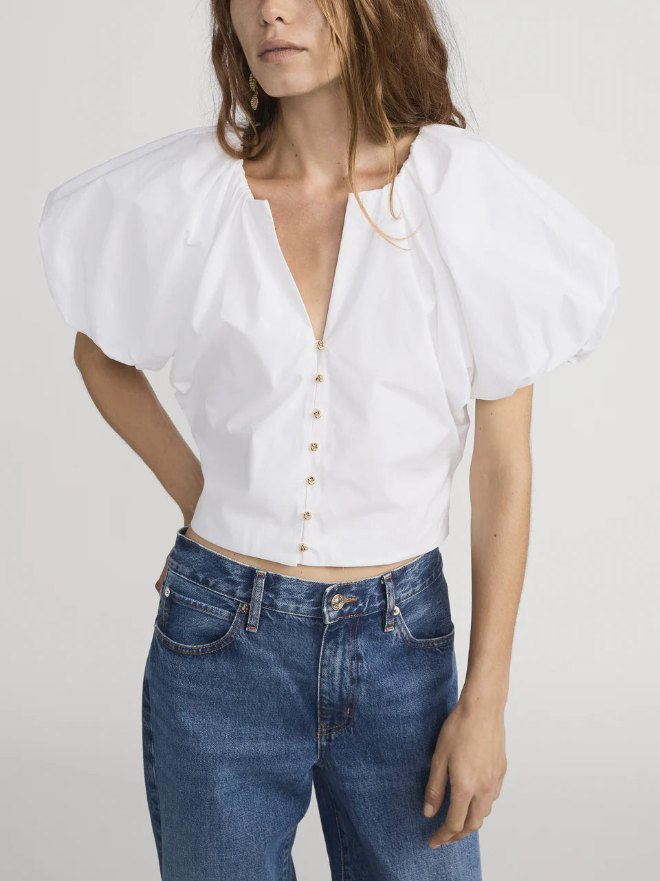 Dramatic Sleeve Blouse White - Frame