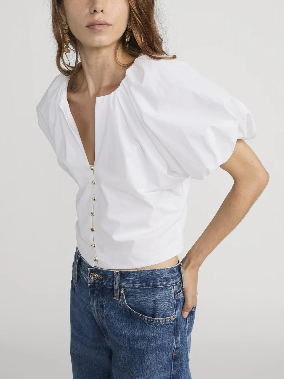 Dramatic Sleeve Blouse White - Frame