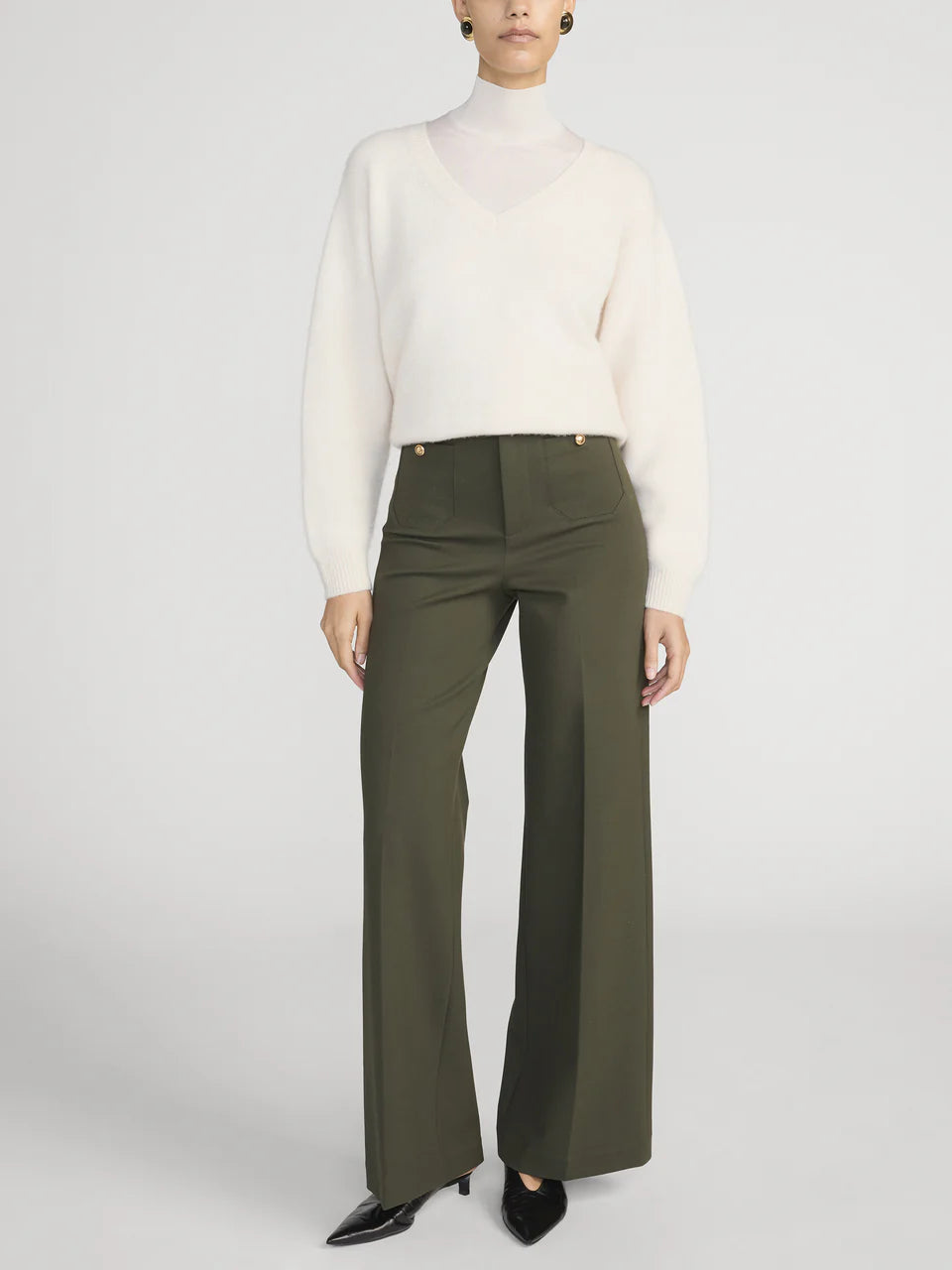 Slim Palazzo Trouser Military Green - Frame