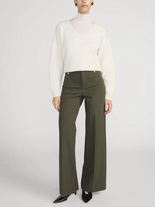 Slim Palazzo Trouser Military Green - Frame