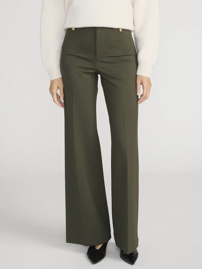 Slim Palazzo Trouser Military Green - Frame