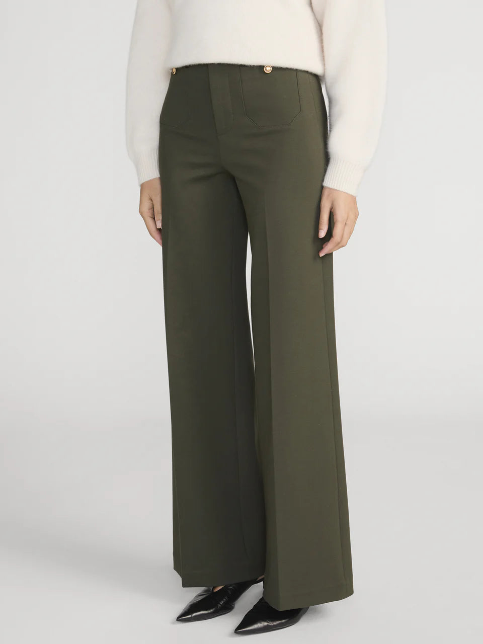 Slim Palazzo Trouser Military Green - Frame