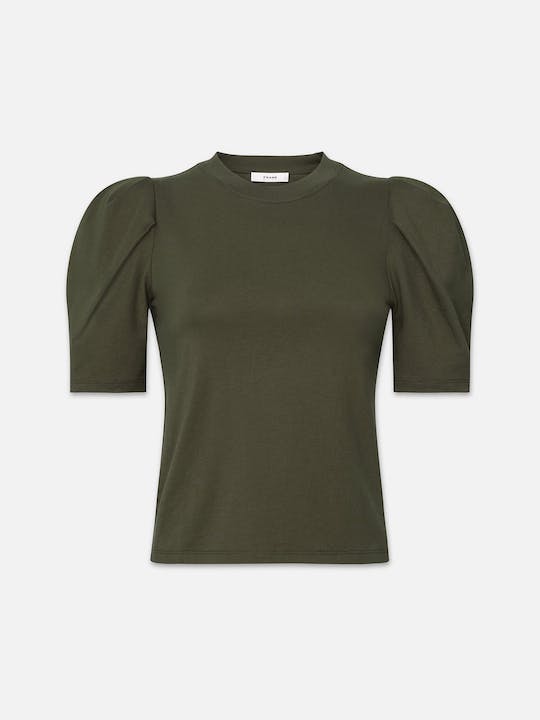 Draped Femme Tee in Fatigue - Frame