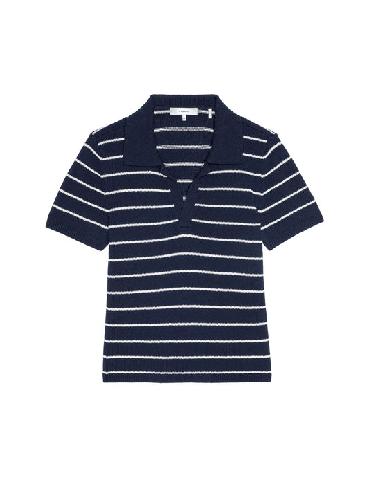 Striped Easy Polo Navy Multi - Frame