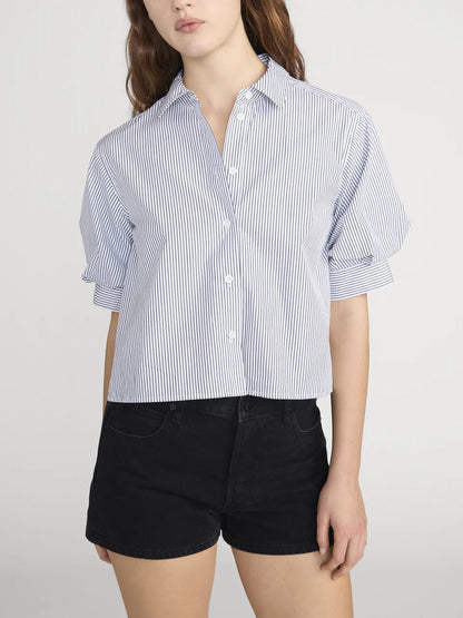 Billow Sleeve Shirt Navy Stripe - Frame