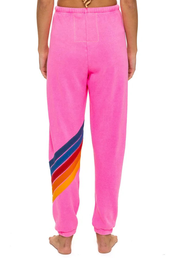 All Seasons Circle Chevron Sweatpants Neon Pink - Aviator Nation