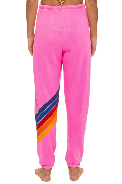 All Seasons Circle Chevron Sweatpants Neon Pink - Aviator Nation