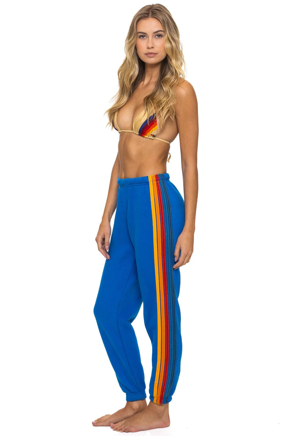 5 Stripe Womens Sweatpants Adventure Blue - Aviator Nation
