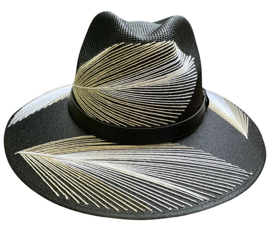 Pluma Embroidered Hat Black/Nude - Chisme Lifestyle