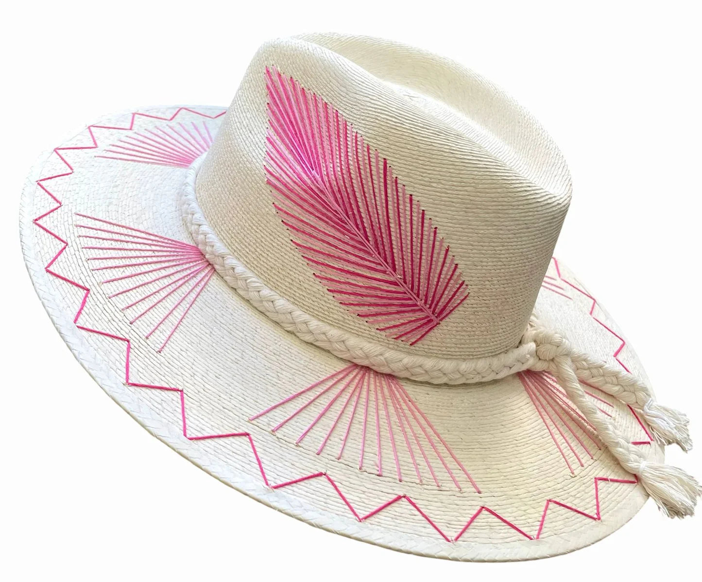 Vallarta Fine Palm Hat Pink - Chisme Lifestyle