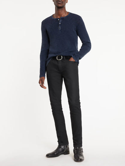 Memphis Waffle Henley Navy - John Varvatos