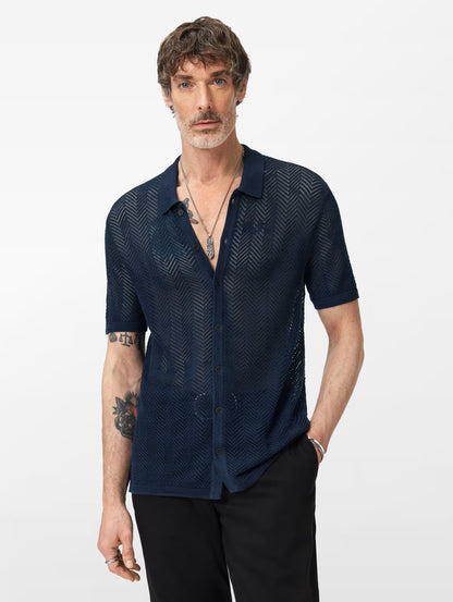 Ginsberg Shirt Deep Blue - John Varvatos