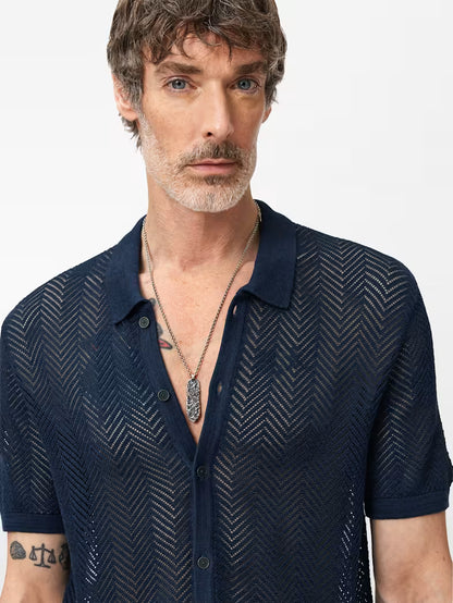 Ginsberg Shirt Deep Blue - John Varvatos