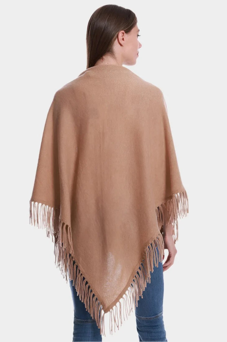 Cashmere Fringe Shawl Camel - Minnie Rose