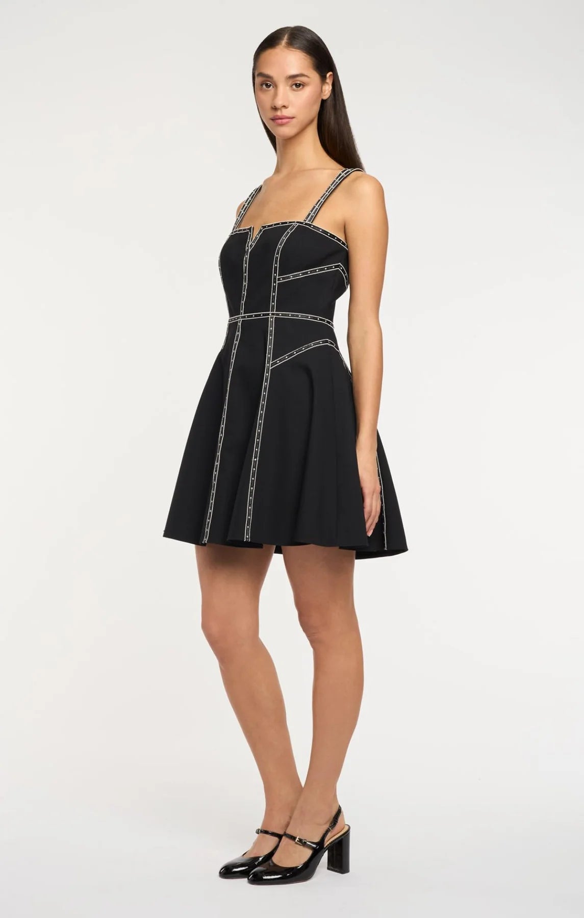 Ribbon Embellished Jelena Dress Black/Ivory - Cinq à Sept
