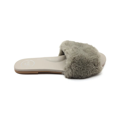 Ziela Fur Strap Slide Mink - Solei Sea