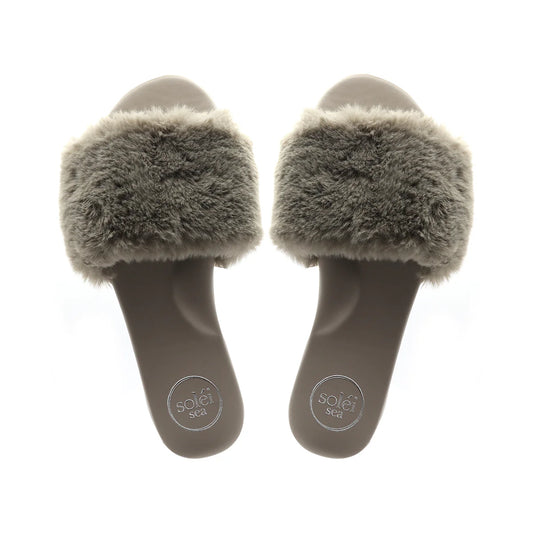 Ziela Fur Strap Slide Mink - Solei Sea