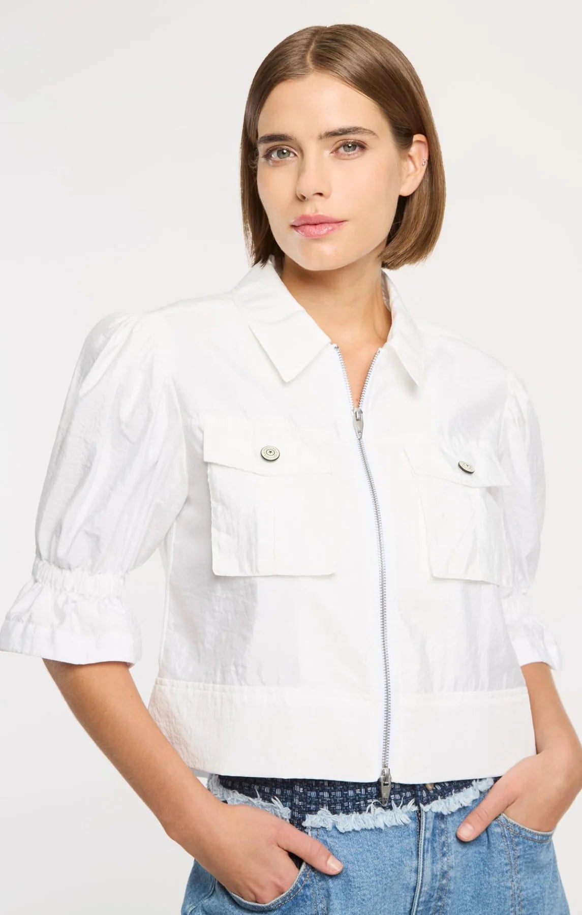 Holly Parachute Jacket White - Cinq à Sept