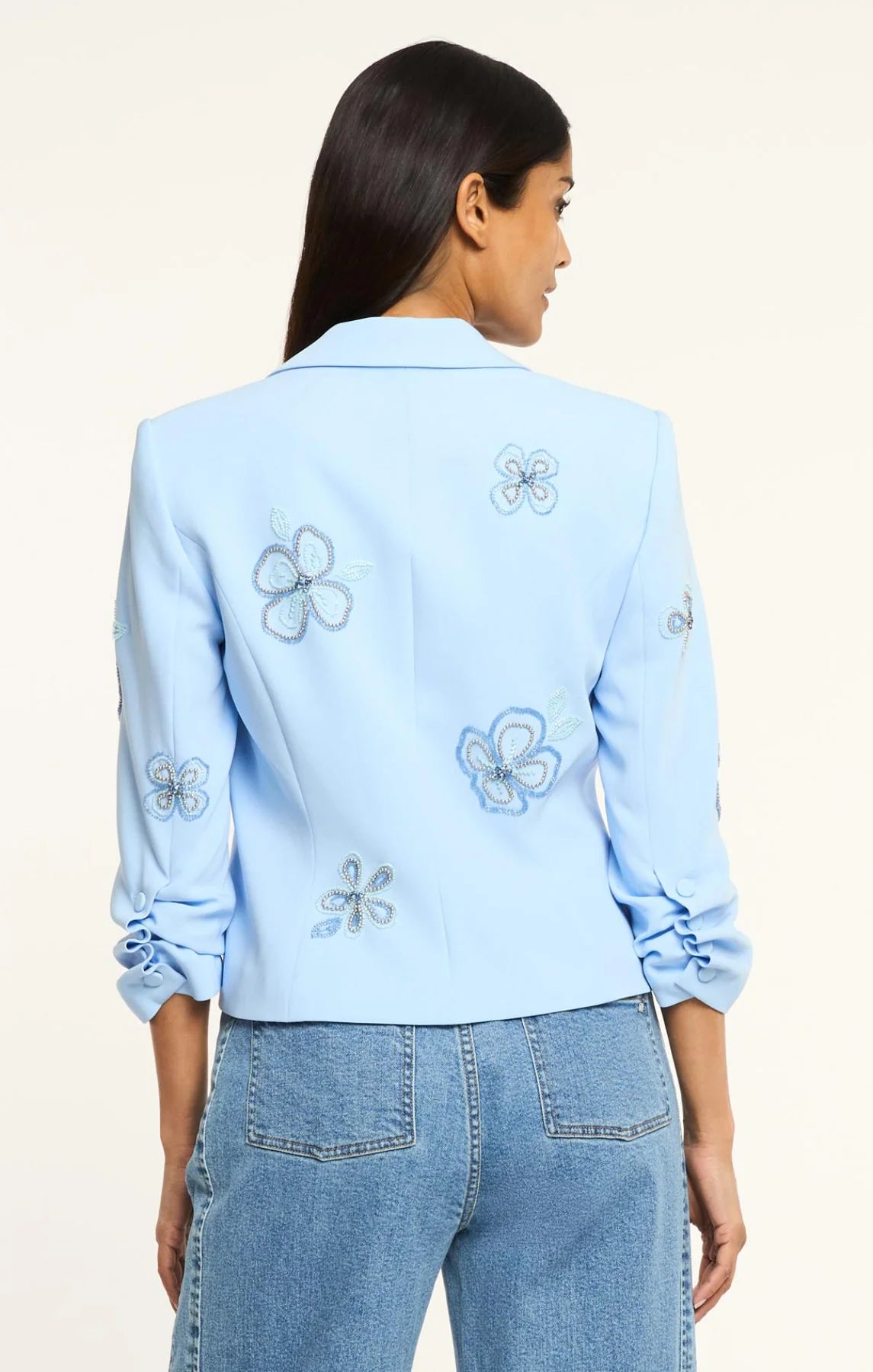 Beaded Flowers Le Petit Khloe Blazer Blue Wisteria Multi - Cinq à Sept