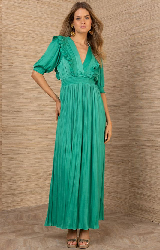 Lovisa Charmeuse Maxi Dress Green - Hale Bob
