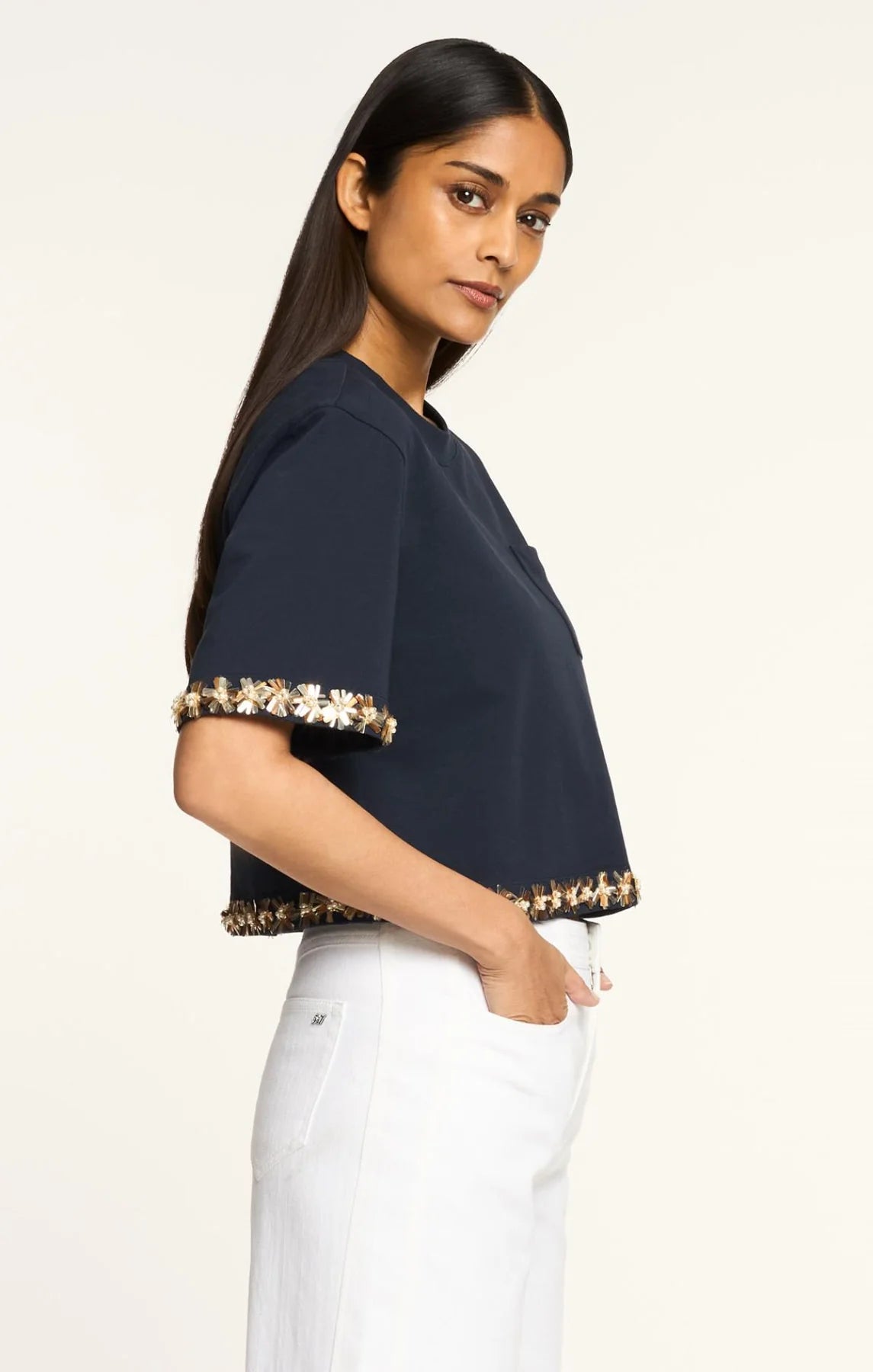 Sunflare Florals Asa Top Navy - Cinq à Sept