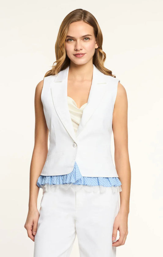 Jessie Stripe Le Petit Roxie Jean Vest White/Multi - Cinq à Sept
