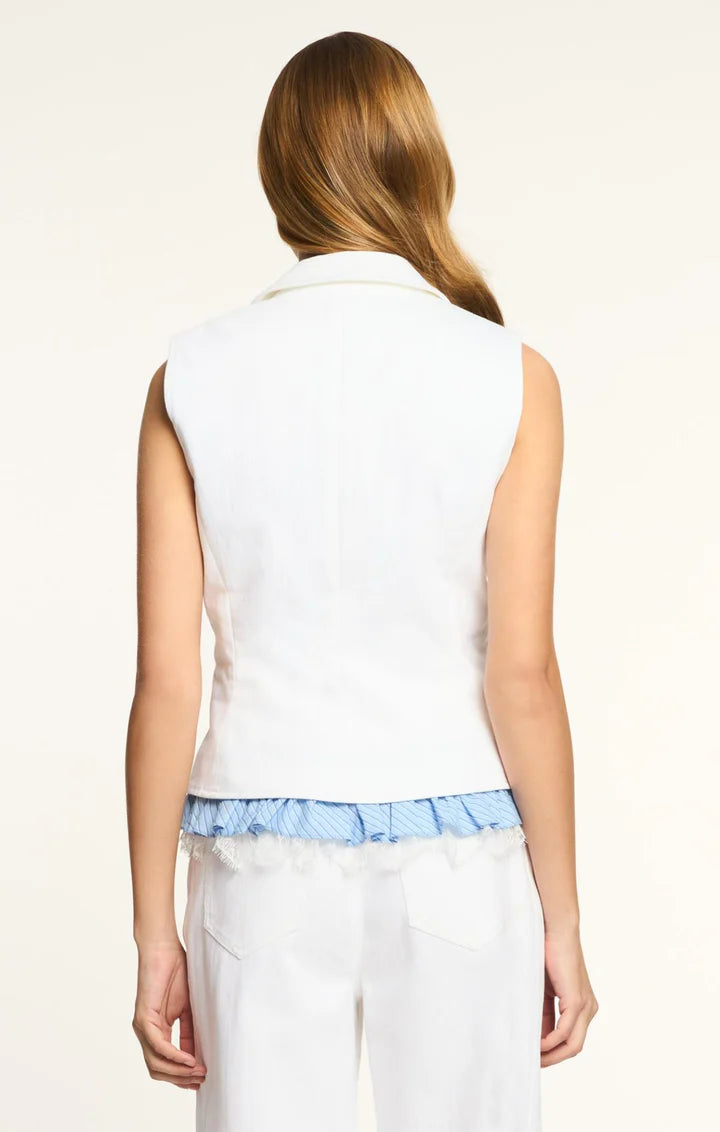 Jessie Stripe Le Petit Roxie Jean Vest White/Multi - Cinq à Sept
