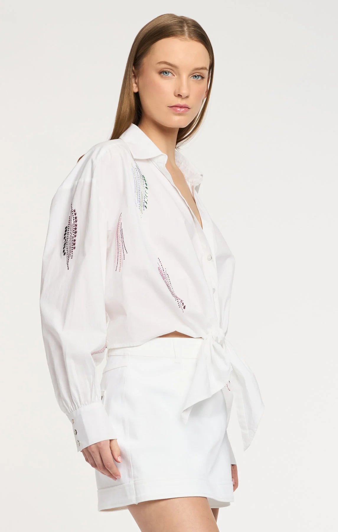 Paillette Whirl Marianna Top White - Cinq à Sept