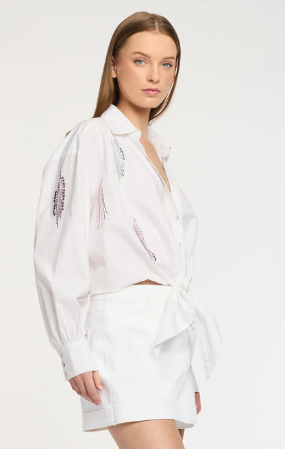 Paillette Whirl Marianna Top White - Cinq à Sept