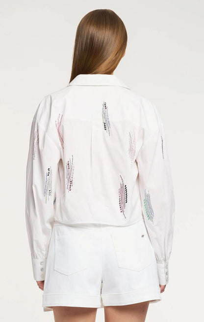 Paillette Whirl Marianna Top White - Cinq à Sept