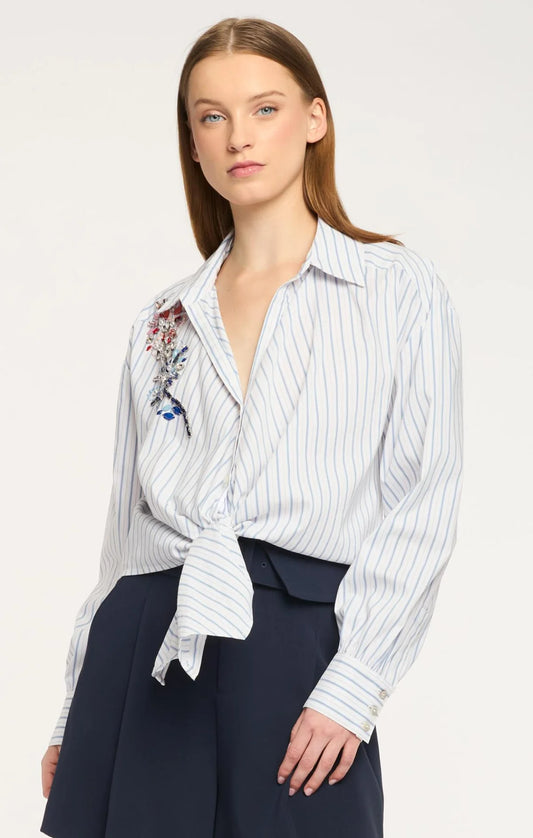 Twilight Spark Marianna Top White/Cornflower - Cinq à Sept