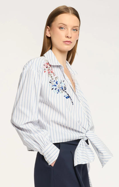 Twilight Spark Marianna Top White/Cornflower - Cinq à Sept