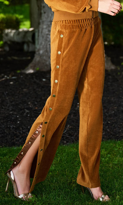 Zola Stretch Corduroy Snap Pants Caramel - Generation Love